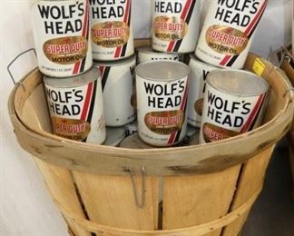 WOLF HEAD OIL CANS 