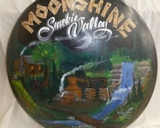 36IN HANDPAINTED MOONSHINE BUTTON 