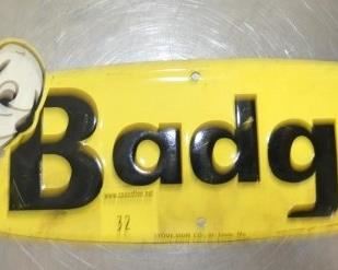 6X15 EMB. BADGER SIGN 