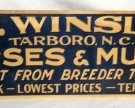 22X7 E.C WINSLOW TARBORO NC CARDBOARD  