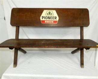 47X32 WOODEN PIONEER FEED STORE BENCH 