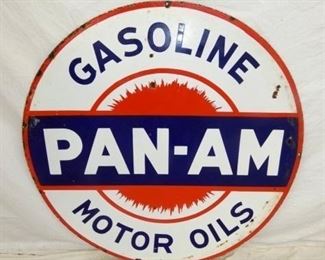 42IN PORC. PAN-AM MOTOR OIL SIGN 