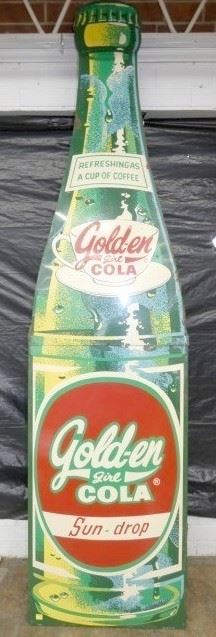 30X117 2PC. EARLY GOLDEN COLA DIE CUT  