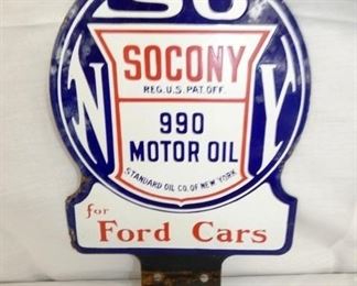 8X12 PORC. SOCONY MOTOR OIL PUMP SIGN 