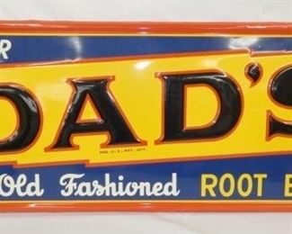 47X18 EMB. DADS ROOT BEER SIGN 