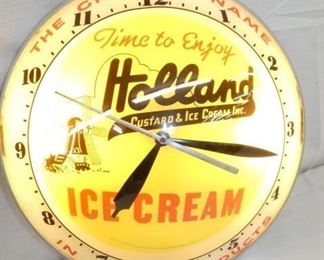 ORIG. HOLLAND ICE CREAM BUBBLE CLOCK 
