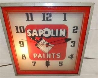 15IN SAPOLIN PAINTS LIGHTED CLOCK 