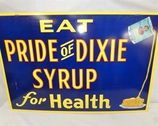 36X23 PRIDE OF DIXIE SYRUP SIGN 