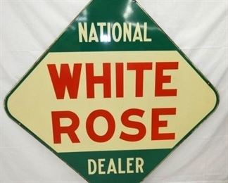 63IN PORC. WHITE ROSE DEALER SIGN 