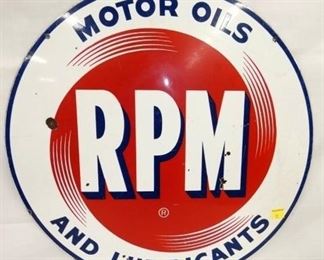 30IN PORC. RPM MOTOR OILS SIGN 