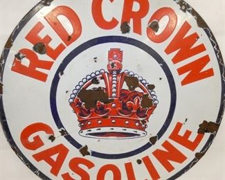 VIEW 2 CLOSEUP RED CROWN GAS SIGN 