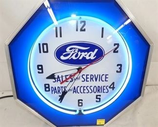 18IN FORD SALES SERVICE CLOCK 