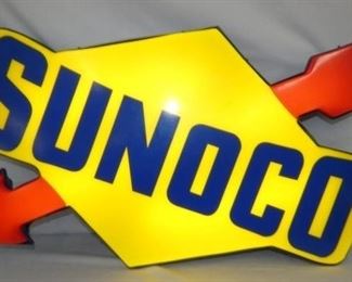 46X22 NOS LIGHTED SUNOCO CAN SIGN 