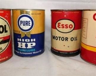 1QT. PURE/VEEDOL/ESSO/SHELL OIL CANS 