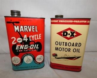 1QT. MARVEL & D-X OIL CANS 