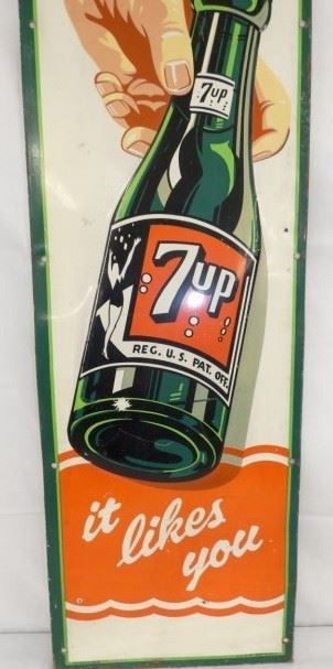 VIEW 3 13X43 EMB. VERTICAL 7UP SIGN 