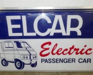 61X38 ELCAR ELECTRIC CAR CAN SIGN 