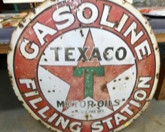 42IN PORC. TEXACO SINGLE SIDED SIGN 