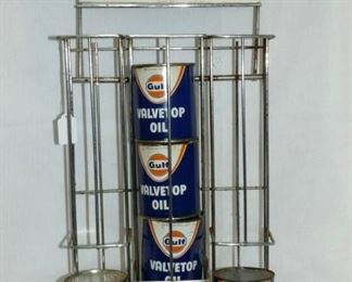 GULF VAVLE-TOP OIL RACK W/CANS