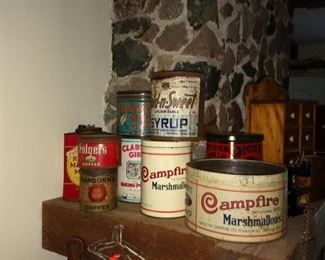 Collection of vintage advertising tins