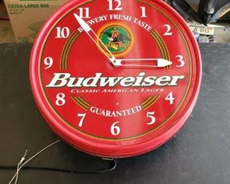 Budweiser Advertising Clock Lamp
