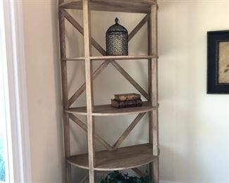 Distressed waxed oak finished etagere 41” wide x 21” deep x 8’ high - $500 - Now $250