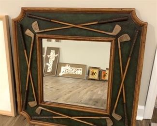 Resin framed golf mirror - $30