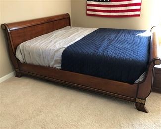 King sleigh bed frame - $350
