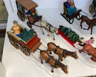 $1-$15 EACH LEMAX CHRISTMAS FIGURINES / HOLIDAY HORSE CARRIAGE FIGURINES