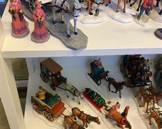 $1-$15 EACH LEMAX CHRISTMAS FIGURINES / HOLIDAY HORSE CARRIAGE FIGURINES 