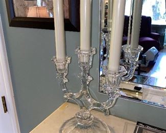 $30 PAIR OF GLASS CANDLEHOLDERS                             
$30 PAIR OF TRI CANDLE CANDELABRAS