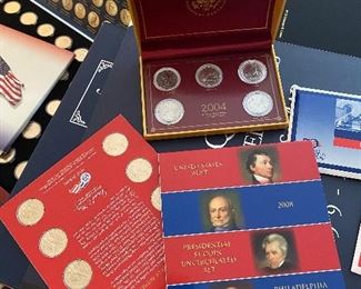 COLLECTION OF MODERN COINS AND STAMPS