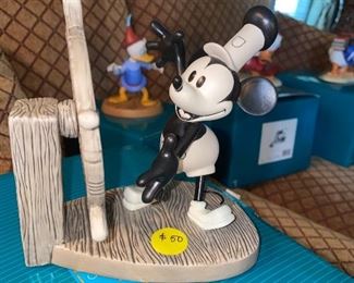 $50 ARTIST SIGNED WDCC DISNEY "MICKEY"S DEBUT" 5 YR ANNIVERSARY STEAM BOAT WILLIE FIGURINE 
