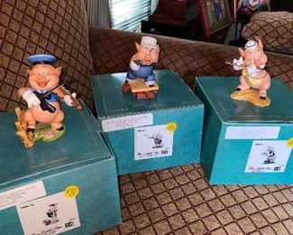 $120 WDCC "THREE LITTLE PIGS" THREE PIGS"-60TH ANNIVERSARY SET