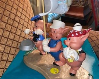 $180 WDCC THE THREE LITTLE WOLVES PIGS TRIUMPHANT TRIO WALT DISNEY FIGURINE
