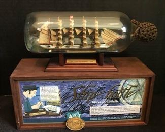 https://ctbids.com/#!/description/share/537415 5-Mast Bark Cape Horn Windjammer-1895. Ship In A Bottle ''The Sailor's Secret'' from Authentic Models USA. See photos for details.