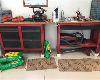 https://ctbids.com/#!/description/share/537470 Includes 2 Red Craftsman Storage Containers and Wood on top. Does NOT include any tools or other items pictured. Not sure if Wood is attached or just resting on top. 8 drawer container Measures 44 by 33 inches and 18 inches deep. Other container measures 40 inches across but the rest is the same.