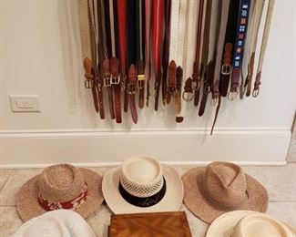 https://ctbids.com/#!/description/share/537637 Men's Hats and Canvas Belts. Men's straw hats size L/XL. Men's canvas belts size 40. Also included is a sunglass case and wood jewelry box with cuff-link sets.