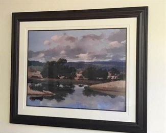 https://ctbids.com/#!/description/share/537342 Impressive 45" x 55" Scenic Print. This scenic print measures 45.5 inches by 55 inches. We cannot identify the artist's name on the print.
