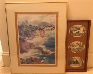 https://ctbids.com/#!/description/share/537344 Lorraine E'drie "Laguna Beach" & Framed Scenic Places. "Laguna Beach" by Lorraine E'drie. Measures approximately 21.5 by 27 inches. Purchased by owners July 31, 1985. Personalized and signed by artist to the owners. Other framed art measures 9 inches by 21 inches.