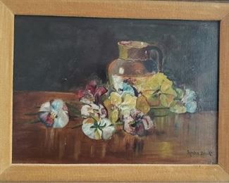 https://ctbids.com/#!/description/share/537355 Helen Brooks Original Painting. Artist is Helen Brooks. Measurements are 21 x 17. Cannot find any details of the artist. There is a year hidden under her name but it cannot be read due to the frame.