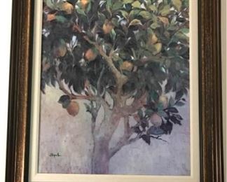 https://ctbids.com/#!/description/share/537356 "Limonero" By J. Ripoll Framed Print (Very Large) Measures 46 inches by 56 inches. "Limonero" By J. Ripoll Framed Print. "Ripoll was born in Barcelona, Spain on February 5, 1935. At 16 years of age she began taking drawing classes at the Llotja School of Arts and Crafts (Escuela de Artes y Oficios). Subsequently she attend the Superior School of Fine Arts (La Escuela Superior de Bellas Artes), where she studied al fresco techniques and figure drawing. Ripoll completed her artistic development with courses in perspective drawing and costume design at the Theatre Institute of Barcelona (El Instituto del Teatro de Barcelona). She also dedicated several years to creating costume and fashion designs for fashion magazines. Ripoll finally decided to devote herself to oil painting, primarily with flowers and still lifes as her subject matter." https://www.globalgallery.com/knowledgecenter/artist_biography/j.+ripoll