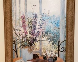 https://ctbids.com/#!/description/share/537372 Framed Print by Ellen Gunn. Measures H 34 x W 28 inches. Ellen Gunn is an American Postwar & Contemporary artist who was born in 1951. "The artwork of Ellen Gunn is characterized by delicate and austere beauty, beauty she somehow manages to derive from the far less exquisitely restrained reality in which she and all the rest of us actually live. About her art Gunn says: An artist takes the everyday things that you behold and shows them in a more intense way. My work is representational, and yet there is nothing I do that you could not look out of a window and see. The shape of the land is there, but it is simply a starting point. Although my work is based on realism, it is not anchored in slavish detail. It is rather an illumination and a refinement of what I observe." https://fineartlimited.com/