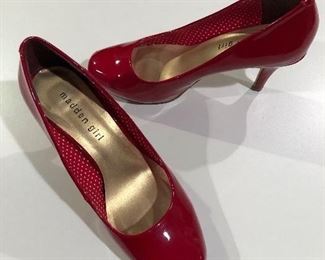 MADDEN GIRL RED PATTEN LEATHER PUMPS 7 1/2 