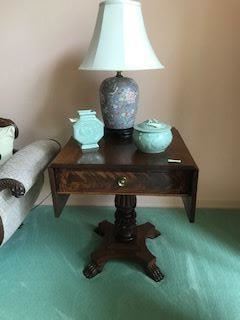 American Empire drop leaf end table