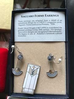 Silver earrings & pin