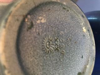 Rookwood mark on blue vase