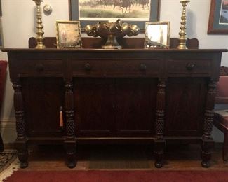1840 Empire Sideboard with Beautiful Carved Columns