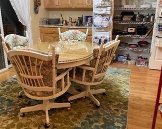 Large green flora rug