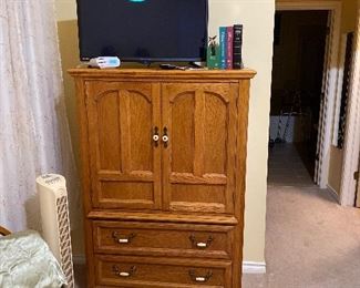 Country Oak matching Armoire and nightstand